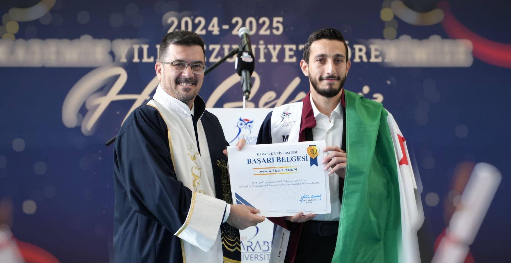 Khaled Honored at Karabuk University Technology Faculty Graduation