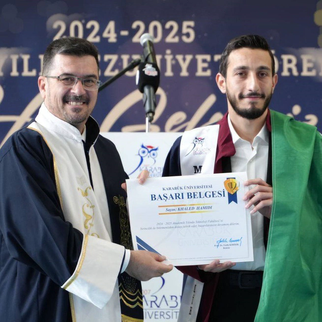 Khaled Honored at Karabuk University Technology Faculty Graduation