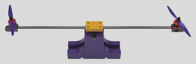 Fusion 360 render of the dual-BLDC balancing platform, front view