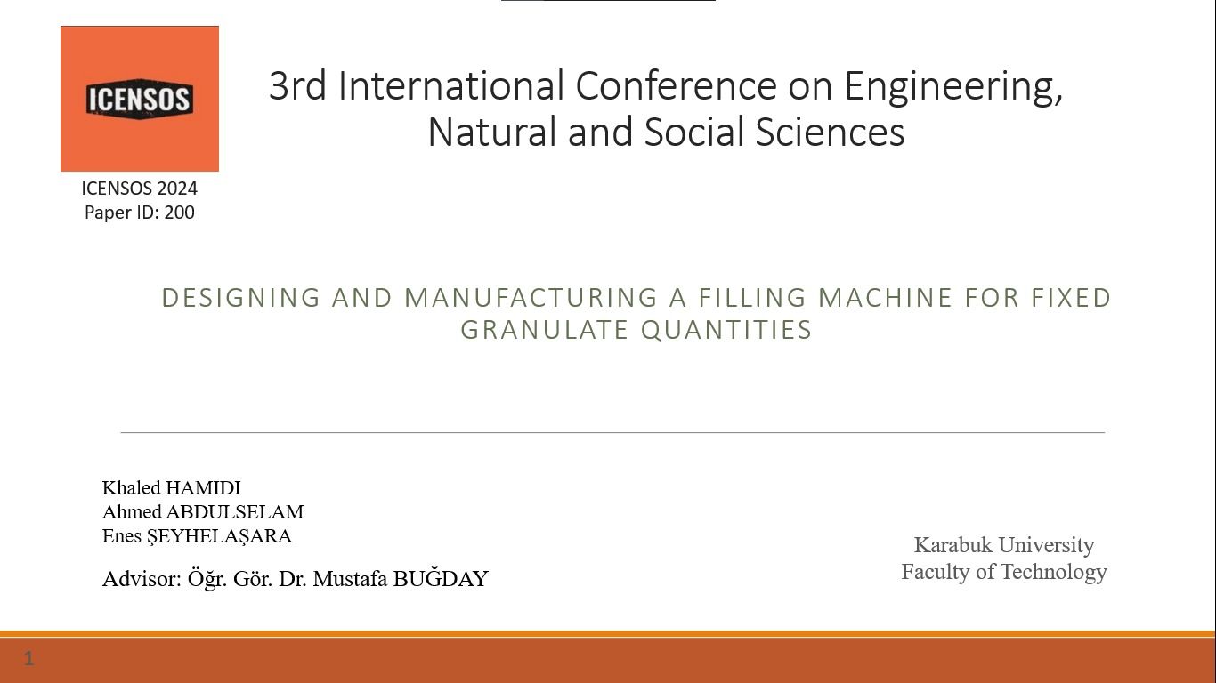 DESIGN AND MANUFACTURING OPEN SOURCE FILLING MACHINE