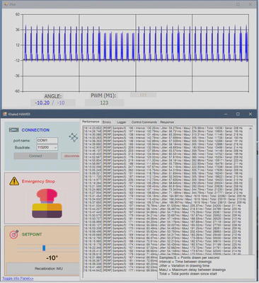 Performance diagnostics panel of the tool