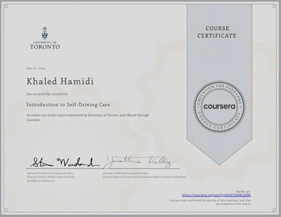 Introduction to Self-Driving Cars Certificate